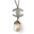 Chanel Coco Mark Double-sided Rhinestone Pearl Motif