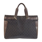 Gucci Brown Silver Hardware GG Canvas Leather 73982 Tote Bag Handbag
