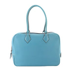 Hermes Plume 28 Hand Bag Togo Blue Jean Silver