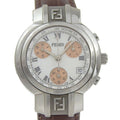 Fendi Orologi Stainless Steel Leather White Quartz Analog Display Dial Watch