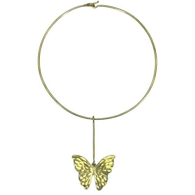 Christian Dior Necklace Choker Jewelry Accessories Small Butterfly Motif GP — view 2