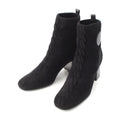 Hermes Voltige Wool Leather Exlibris Knit Boots Black 35 2