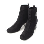 Hermes Voltige Wool Leather Exlibris Knit Boots Black 35 2