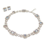 Christian Dior Vintage Metal Stone Silver Necklace Earrings 0757 — view 2