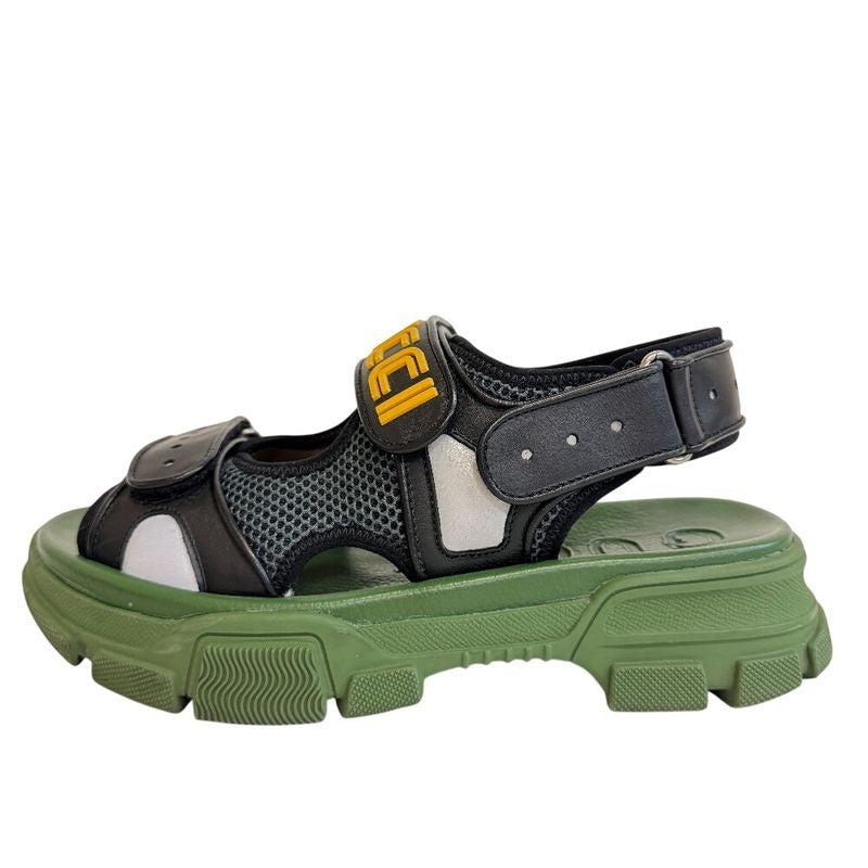 Gucci Logo Mesh Flashtrek Sandals Black