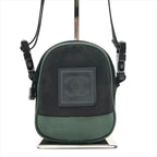 Chanel CC Logo Sports Line Shoulder Bag 2-Way Nylon Canvas Black Green