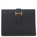 Hermes Bifold Wallet Bearn Compact Veau Epsom Black Gold