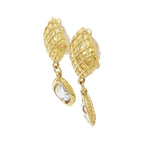 Chanel Vintage Earrings Gold Crystal — view 2