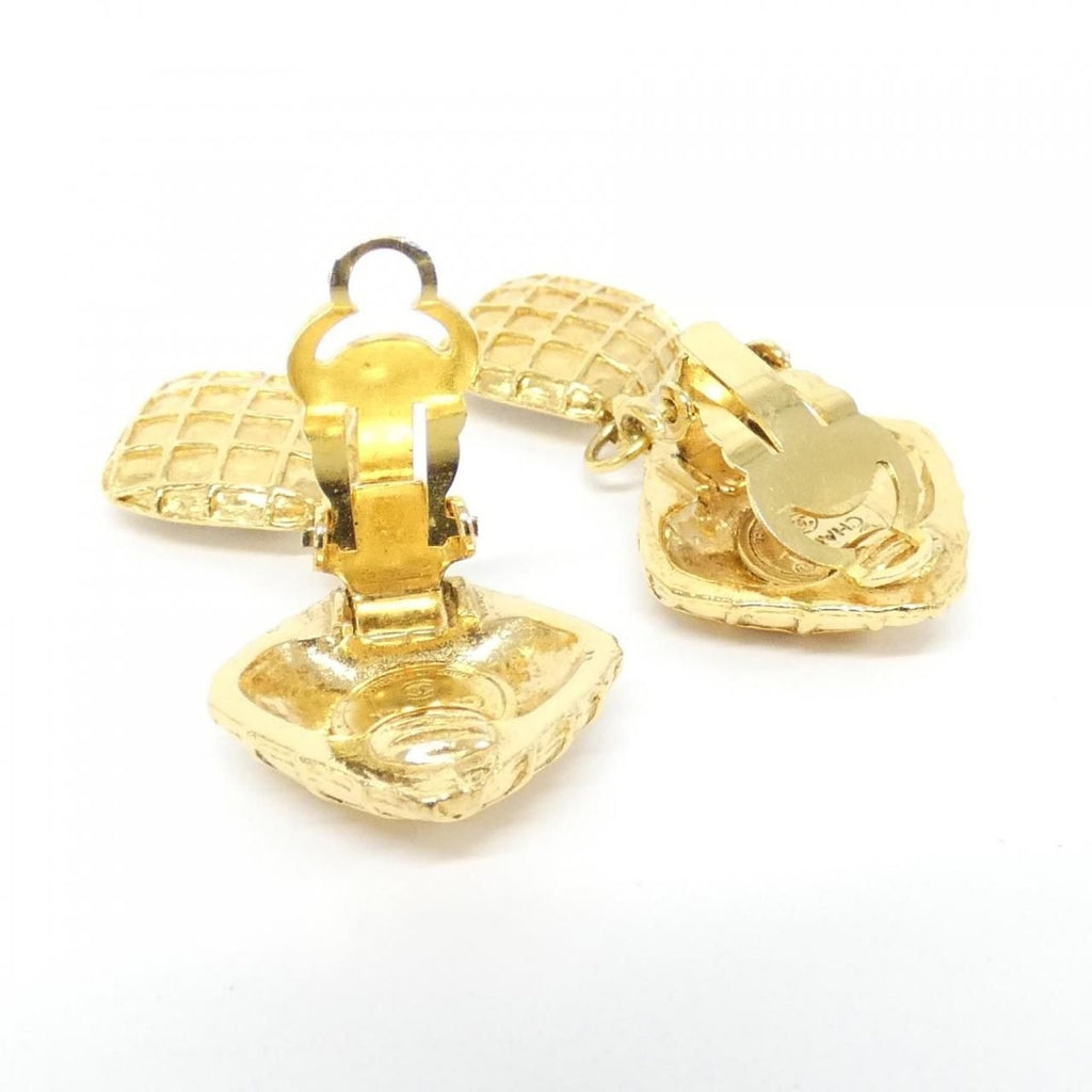 Chanel Vintage Earrings Gold Crystal — view 5