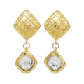 Chanel Vintage Earrings Gold Crystal