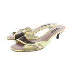 Louis Vuitton Mule Sandals Logo Leather Monogram 36 Brown Yellow