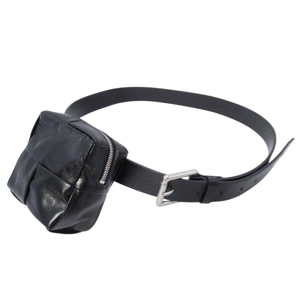 Bottega Veneta Maxi Intrecciato Leather Cassette Belt Pochette Pouch 95 cm Black