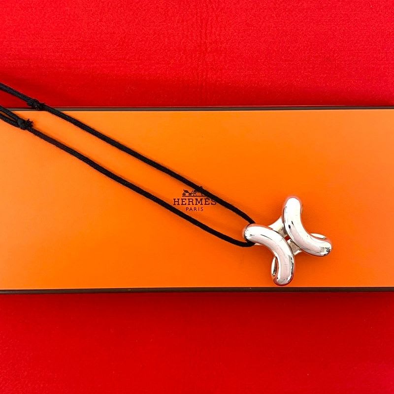 Hermes Lima GM Silver 925 Necklace Pendant Choker Accessory 261-2 — view 2
