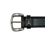 Gucci Belt Mini Horsebit Leather Black Silver — view 3
