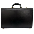 Gucci Vintage Trunk Case Leather Black Business Bag Gold — view 2