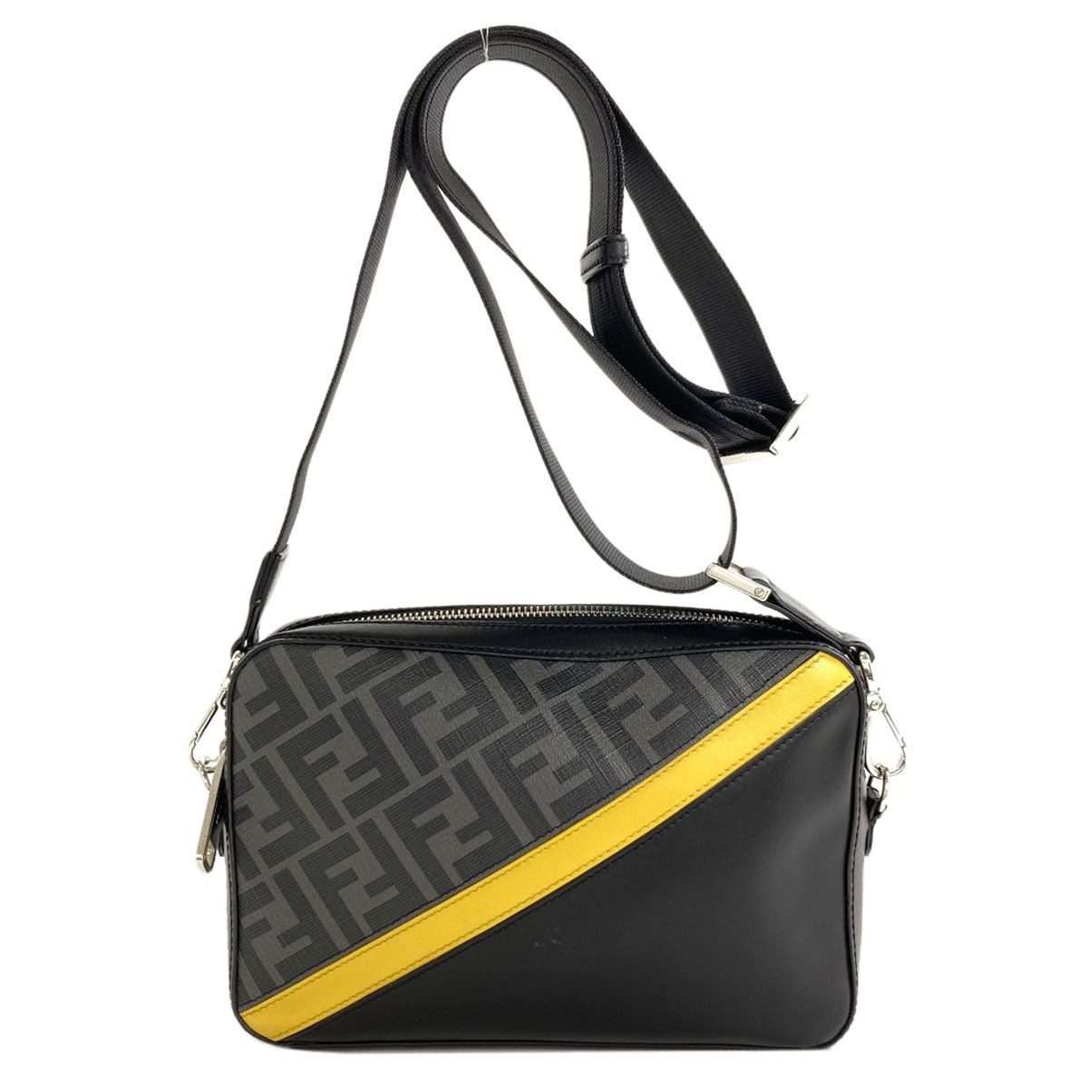 Fendi Diagonal Camera Case Shoulder Bag Leather