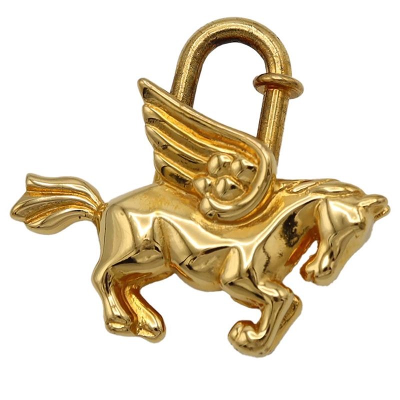 Hermes Pegase Pegasus Cadenas Charm Pendant Top Accessory Gold Color Clothing