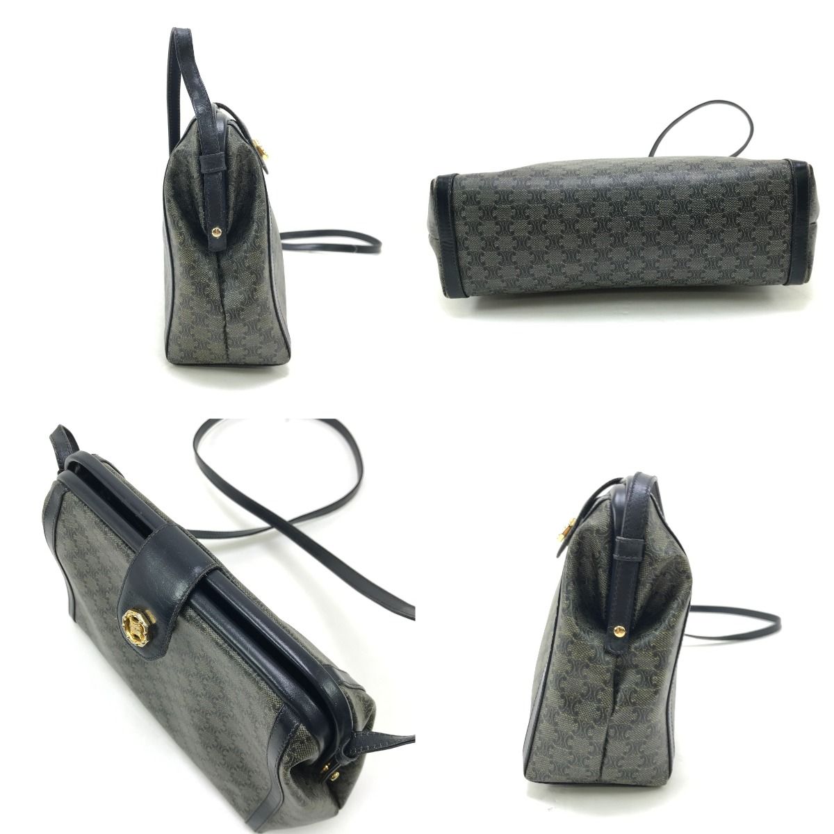 Celine Shoulder Bag Macadam Pattern Navy — view 4
