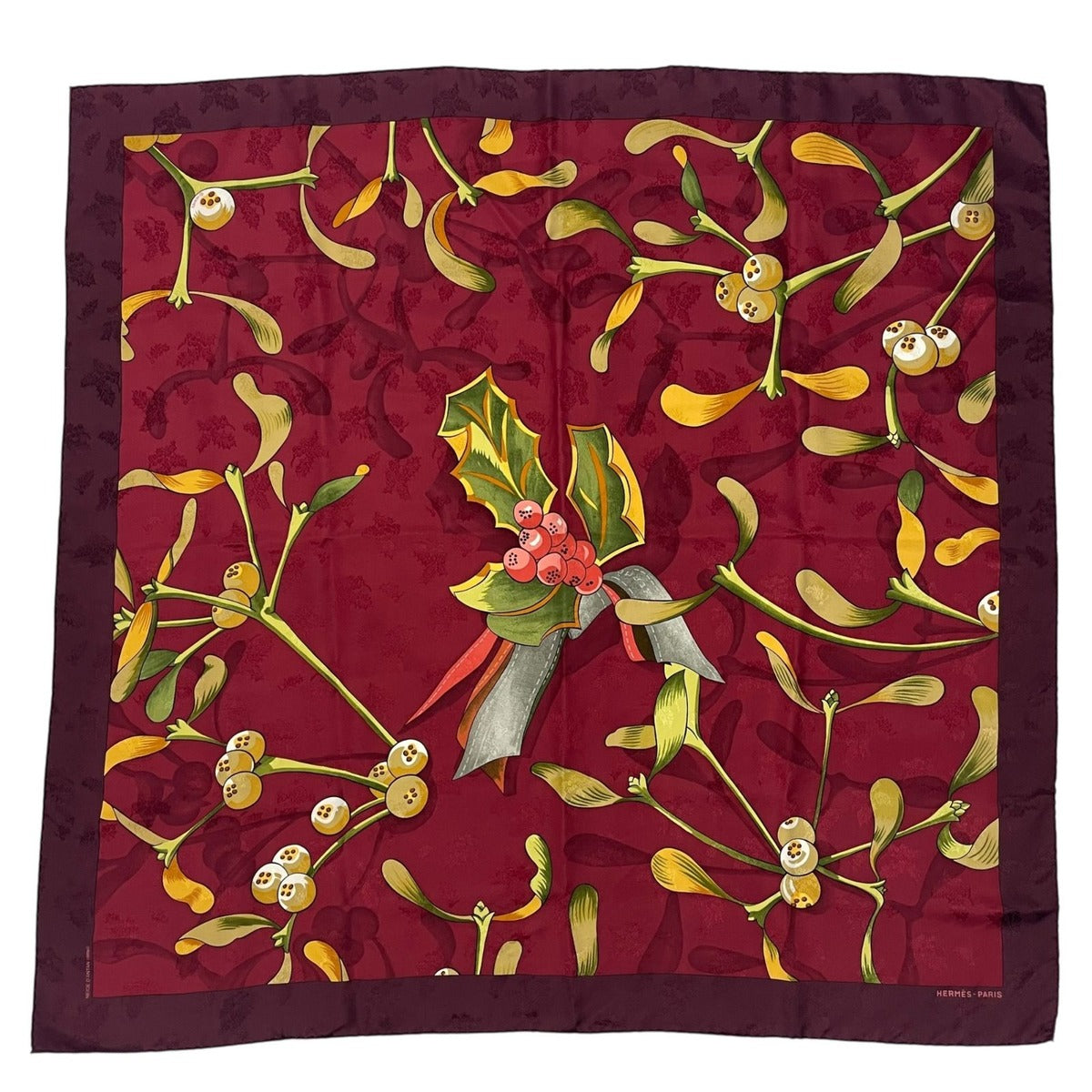 Hermes Scarf Silk Carre 90 Neige D'antan Last Year's Snow Red