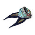 Hermes Scarf Pleated Carre Shawl Diamond Twill Tropical Fish Marine Blue