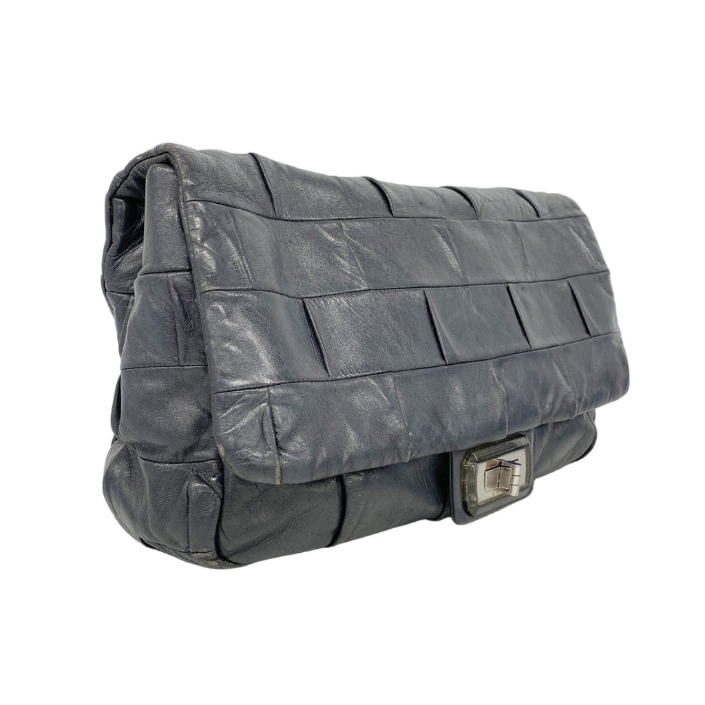 Chanel Shoulder Bag 2.55 Leather Black Silver — view 2
