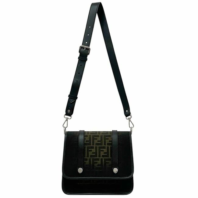 Fendi Shoulder Bag Black Khaki Zucca 7 Va601 — view 2