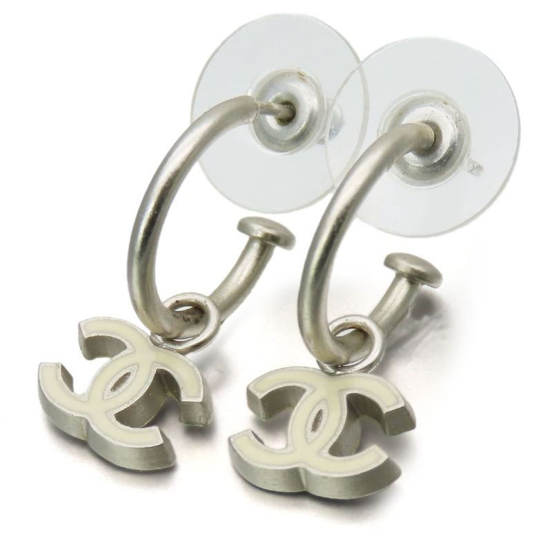 Chanel Coco Mark Metal White Silver Hardware Accessories Plated Half — view 2