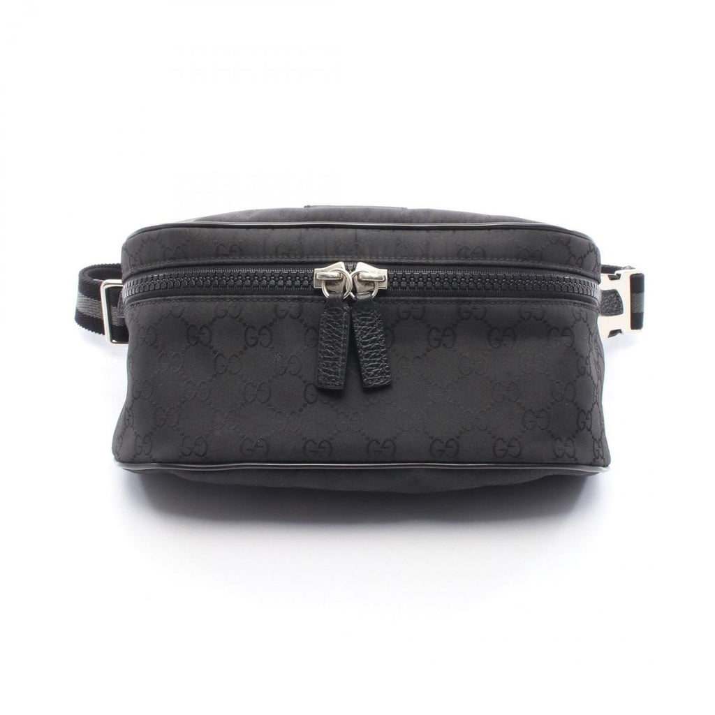Gucci Waist Bag GG Pattern Black Nylon Leather