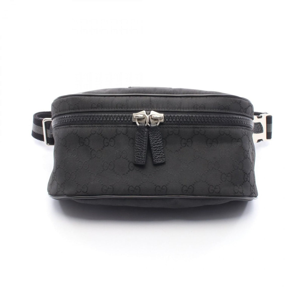 Gucci Waist Bag GG Pattern Black Nylon Leather