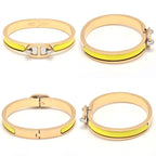 Hermes Enamel Bracelet Mini Click Chene D'ancre Yellow Gold Color Metal — view 3
