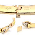 Hermes Enamel Bracelet Mini Click Chene D'ancre Yellow Gold Color Metal — view 5