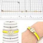 Hermes Enamel Bracelet Mini Click Chene D'ancre Yellow Gold Color Metal — view 8