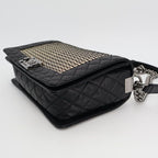 Chanel Boy Quilted Chain Shoulder Bag Leather Lambskin Light Beige — view 6