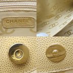 Chanel Shoulder Bag Coco Caviar Leather Beige Gold Hardware 7 th Chain — view 6