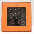 Hermes Carre 90 Fleurs de Fuchsia Black Pink Silk Scarf X