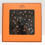 Hermes Carre 90 Fleurs de Fuchsia Black Pink Silk Scarf X