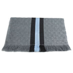 Gucci Sherry Line Muffler Gray Brown Sky Blue 4g704 1469 Scarf
