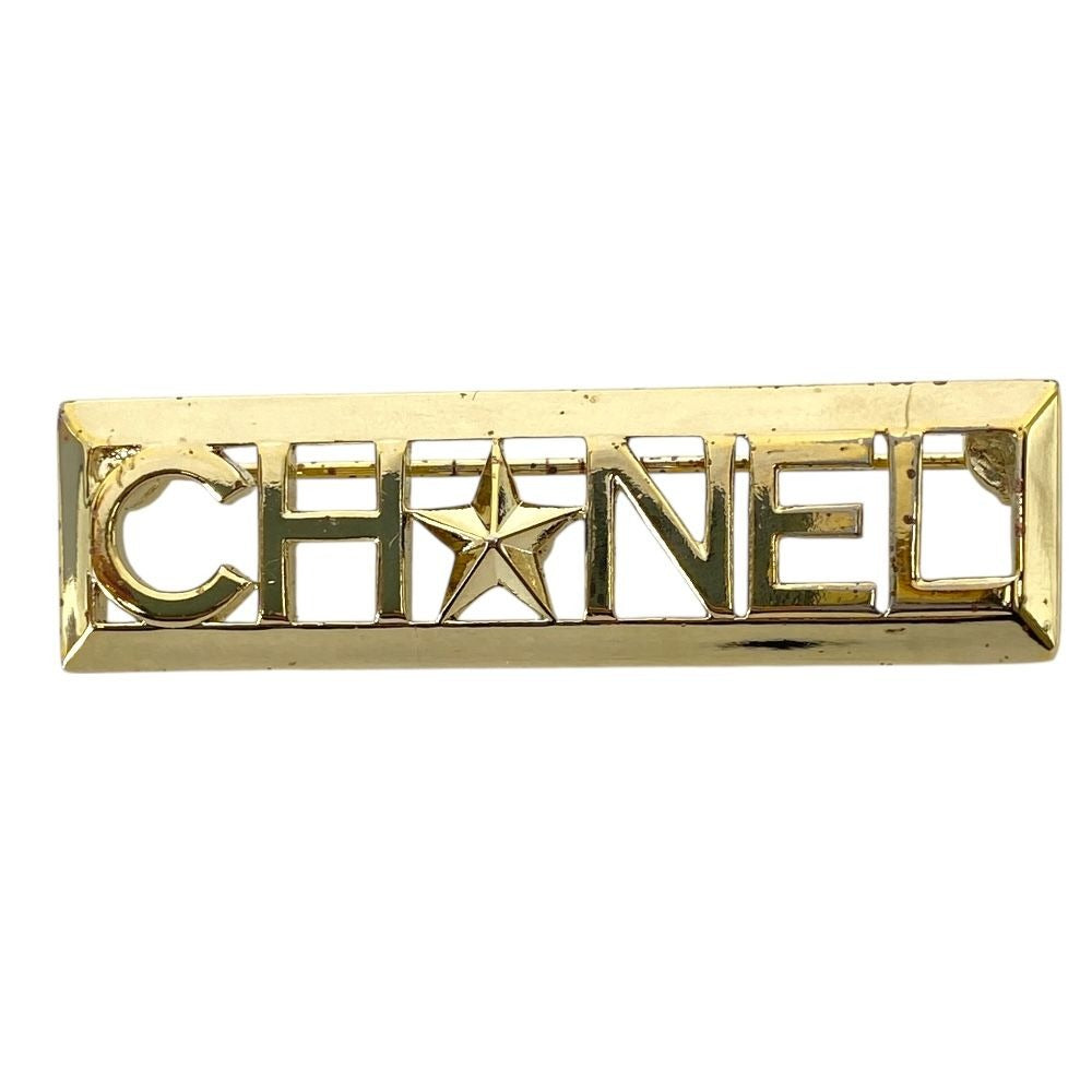 Chanel Logo Brooch Pin Star Gold Sophistication Gorgeous Presence