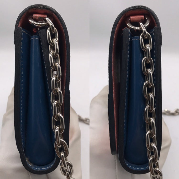 Louis Vuitton Epi Aqua Pattern Portefeuille Twist Chain Shoulder Bag Wallet — view 3