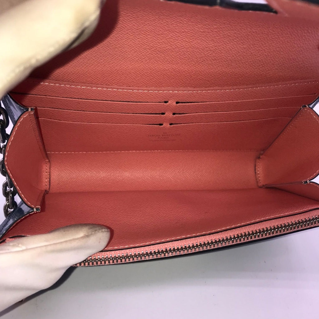 Louis Vuitton Epi Aqua Pattern Portefeuille Twist Chain Shoulder Bag Wallet — view 5