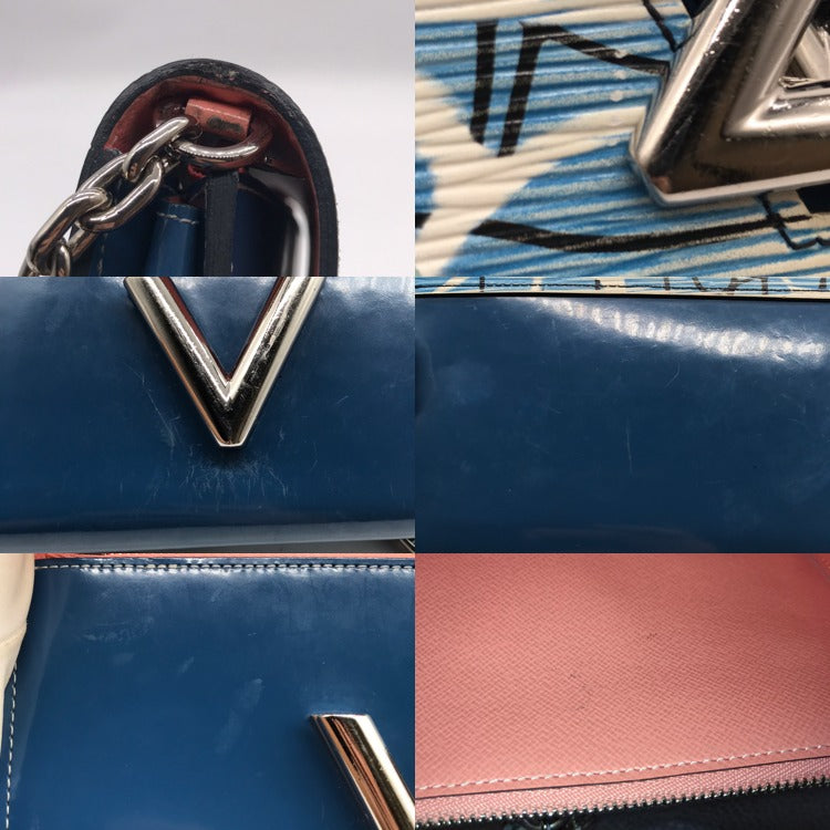 Louis Vuitton Epi Aqua Pattern Portefeuille Twist Chain Shoulder Bag Wallet — view 8