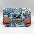 Louis Vuitton Epi Aqua Pattern Portefeuille Twist Chain Shoulder Bag Wallet