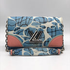 Louis Vuitton Epi Aqua Pattern Portefeuille Twist Chain Shoulder Bag Wallet