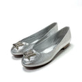 Louis Vuitton Flat Shoes Leather Silver Logo Ballet