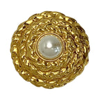 Yves Saint Laurent Pearl Gold Brooch — view 2