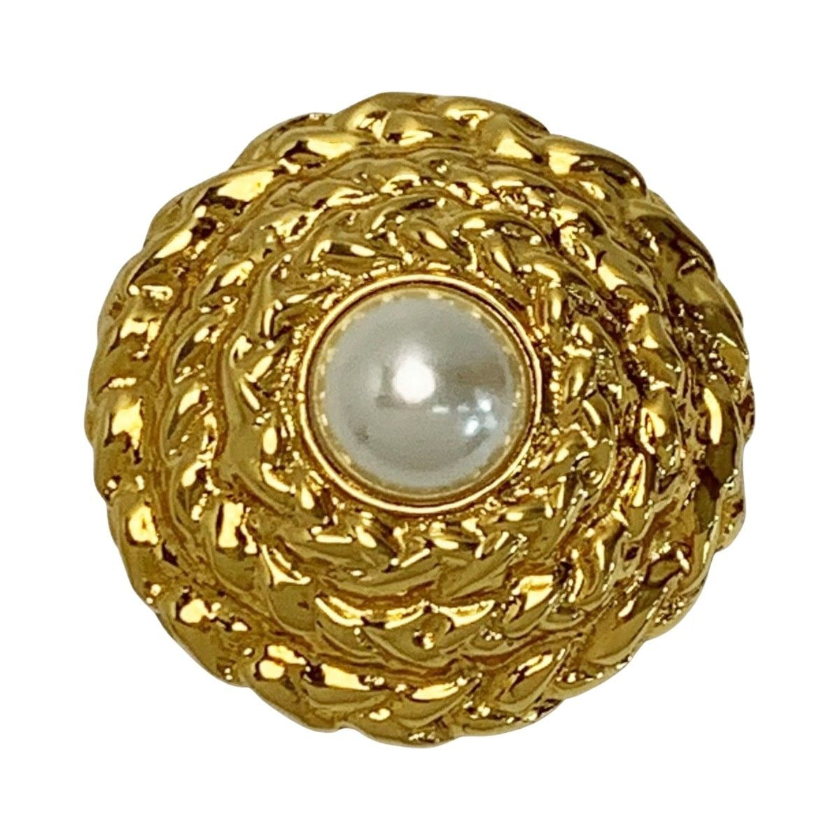 Yves Saint Laurent Pearl Gold Brooch — view 2
