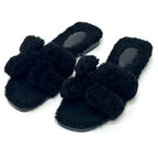 Hermes Sandals Oran Mouton Black