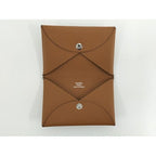 Hermes Calvi Verso Card Case Vaux Epson Brown Stamped — view 6