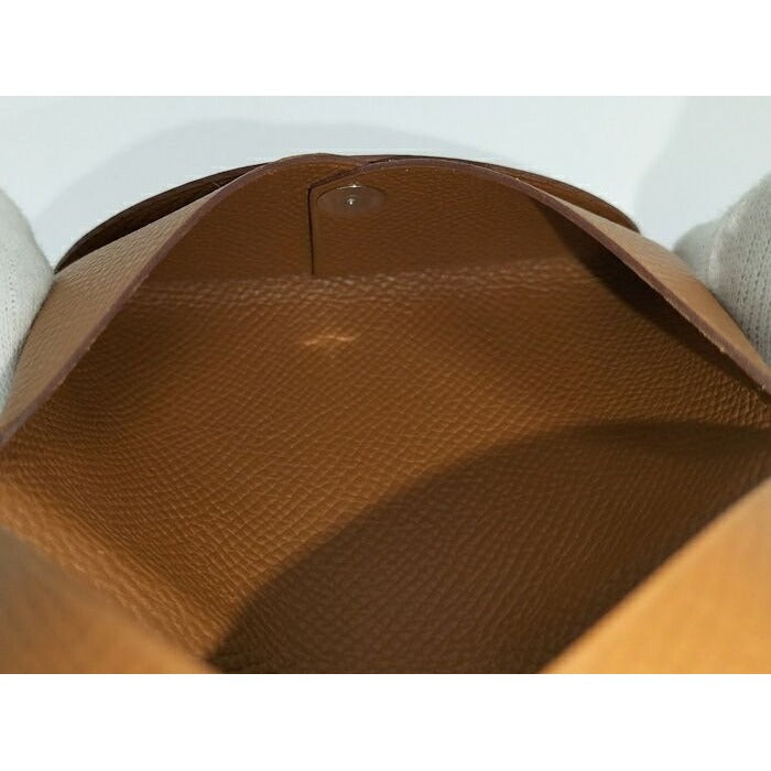 Hermes Calvi Verso Card Case Vaux Epson Brown Stamped — view 8