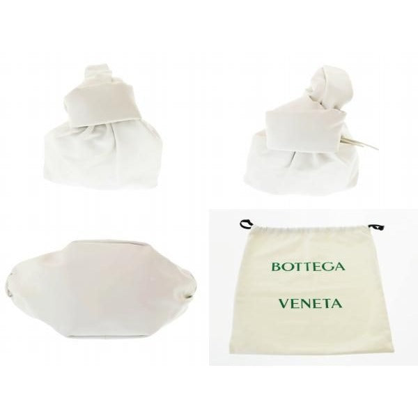 Bottega Veneta Double Knot Leather Mini Hand Bag Chalk Ivory White — view 2
